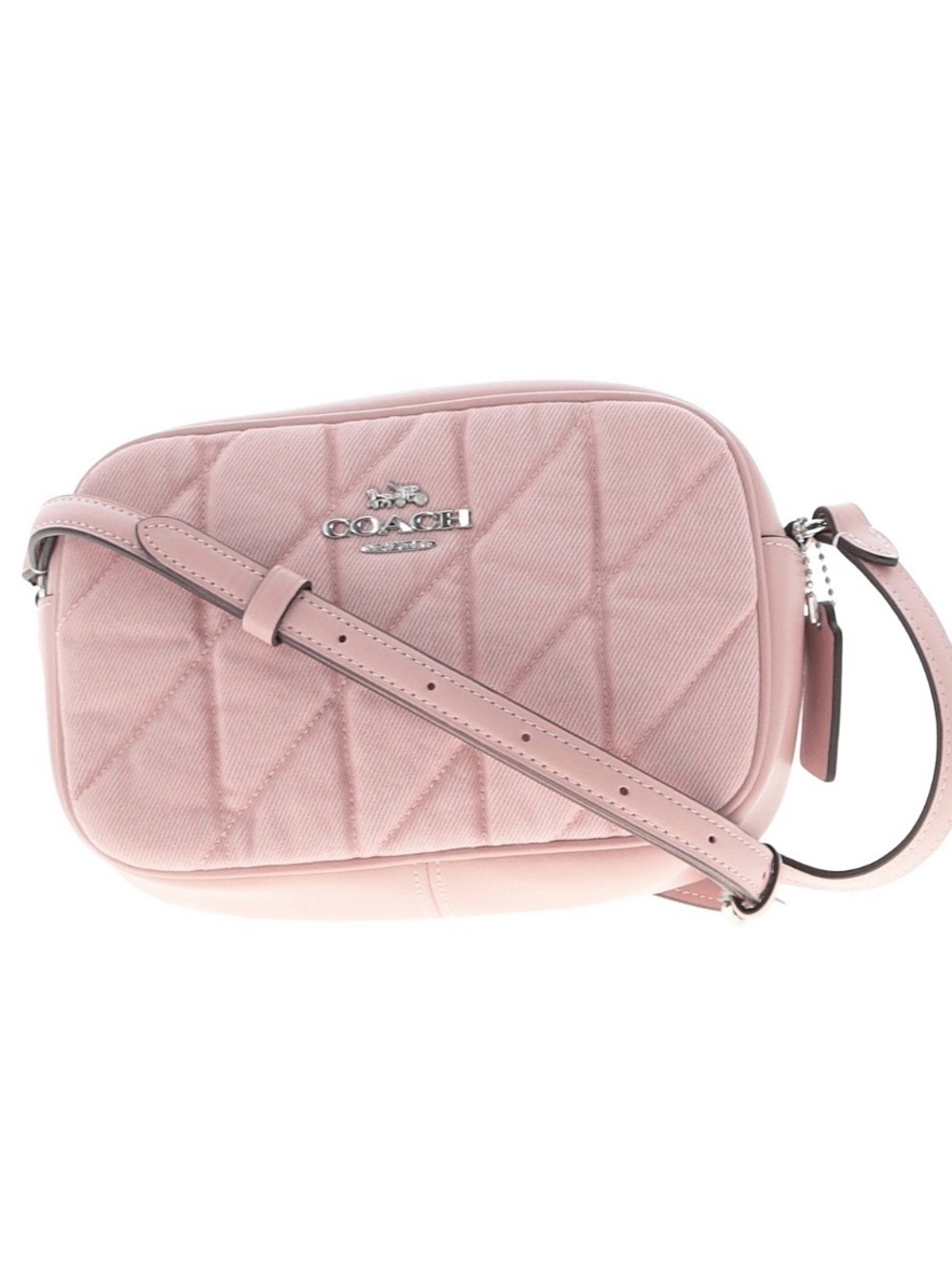 Coach Jamie pink quilted denim crossbody bag purse with hangtag